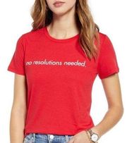 NWT Womens 1901 No Resolutions Needed New Year Graphic Tee Shirt - Sz XS