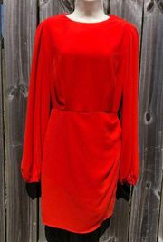 Finders Keepers 6 Red Orange Mini Dress Long Sleeve Chains Cutout Medium Cut Out