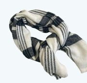 Merona Black and White Plaid Blanket Scarf