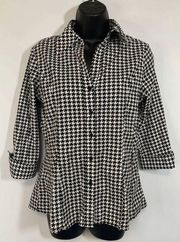 Harve Benard 3/4 Sleeve Hounds Tooth Top