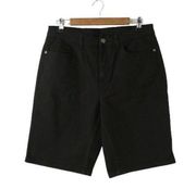 New D & Co. Denim + Company Stretch Denim Bermuda Black Jean Shorts 12