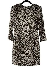 Rag & Bone Leopard Print Silk 3/4 Sleeve Silk Dress