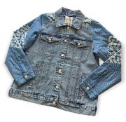 Anthropologie Avec Les Filles | Patchwork Light Wash Boho Denim Jacket Medium