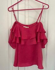 Miami Ruffle Tank Hot Pink Size Small