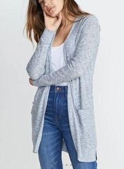 Marine Layer Nantucket Cardigan Sweater Open Front Pockets Gray Heather Small