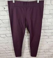 Matty M Women’s Stretch Leggings Pants Wide Waist Thicker Fabric Deep Merlot L