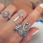 Boutique Vintage Style Elephant 3 Piece Ring Set Adjustable BN4