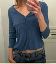 Blue Long Sleeve Top