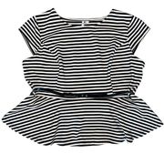 Elle Black & White Striped Peplum Top size XXL