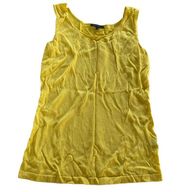 Lafayette 148 Tank Top Women Small Yellow Knit Round Neck Sleeveless Viscose Mix