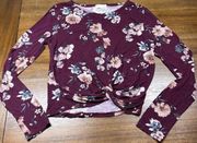 Urban Girl Burgundy Size M Crop Long Sleeve Top