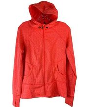 Athleta Womens Full Zip Sweatshirt Fleece Lined Jacket Orange Size Small