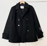 Aritzia Babaton Wool Cashmere Black Peacoat