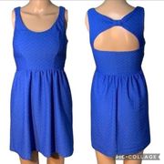 Candies Womens Mini Dress Open Back Keyhole Cutout A Line Party Royal Blue XS