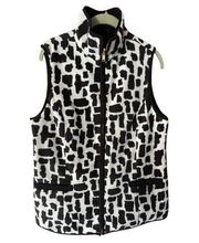 Susan Graver Women's Animal Print Polar Fleece Reversible Zip Front Vest Small