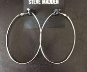 Steve Madden silver oval hoops unique