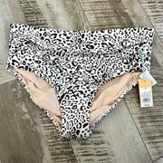 Kona Sol Leopard Print high waisted swim bottoms