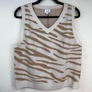 Le Lis Beige Tiger Sweater Vest (Small)