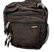Baggallini Crossbody Sling Bag Multi Pockets Adjustable Nylon Dark Brown OS