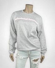 Graphic Print Delusional Feminist Gray Sweater M