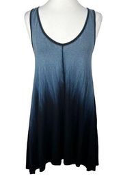 FEEL The Piece Terre Jacobs Shorty Hi-Low Hem Trapeze Dress Navy Ombre Dip Dye