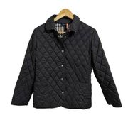 Burberry London Women's Black Snap Button Quilted Jacket Sz XS