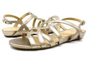 Naturalizer Womens 10W Raine Sandal Gold Strappy Casual Flat Open Toe Summer