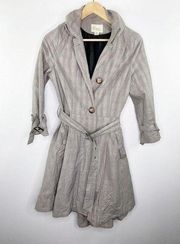 Latte by Coffee Shop Black Grey Plaid Notch Lapel Coat Women's Size X-Small XS