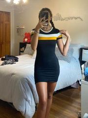 Black / White /yellow Stripped Dress