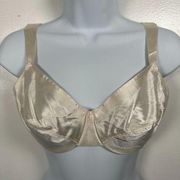 Vintage Lily of France 34D Bra Second Skin Satin Ivory Adjustable Wide Straps