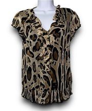 Grace elements leopard design blouse women’s size medium