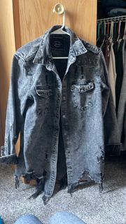 Distressed Denim Jean Jacket