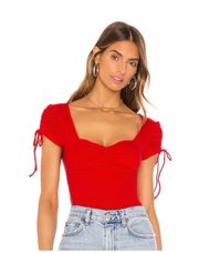 Red Ruched Crop Top