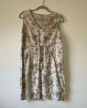 90s linen blend floral mini dress size medium