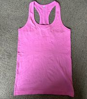 swiftly tech racerback in raspberry glo light. size 4