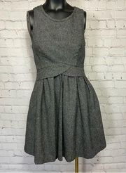 UO Cooperative Wool Blend Gray Fit & Flare A Line Mini Dress Pockets Skater 4