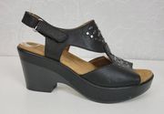 Natural Soul Mia Womens Sandals Size 7 Black Open Toe Sling Bak Black Heel