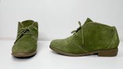 EDDIE BAUER Green Suede Lace Up Ankle Booties 8.5