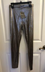 Metallic Faux Leather Leggings