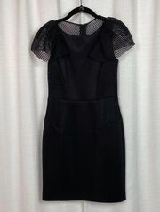 Milly Black Mesh Back LBD Cocktail Dress Sz.6