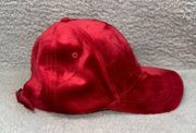 Forever 21 Plush Velour Velvet Strapback Red Women's One Size Baseball Hat