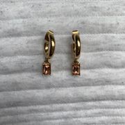 Stone Mini Gold Hoops