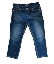 Capris Suki Womens Jeans Faded Dark Wash Size 29