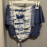 Princess Polly  Blue Tie Dye Strapless Top