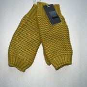 Mossimo Womens Soft Mustard Yellow Fingerless Hand Warmer Gloves NEW Knit Warm