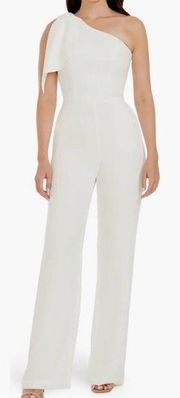 Dress the Population Tiffany One-Shoulder Jumpsuit white sz S