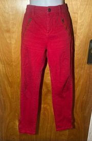 Red Zipper Silence + Noise High Waisted Jeggings Size 26