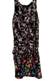 BCBGMAXAZRIA print lined drop waist dress Size Medium