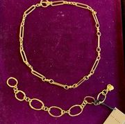 NWT Rae Dunn 18k Gold Plated Choker Necklace and Bracelet