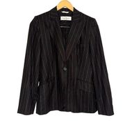 Max Mara Virgin Wool Blend Pinstripe Single Breasted Blazer US 8